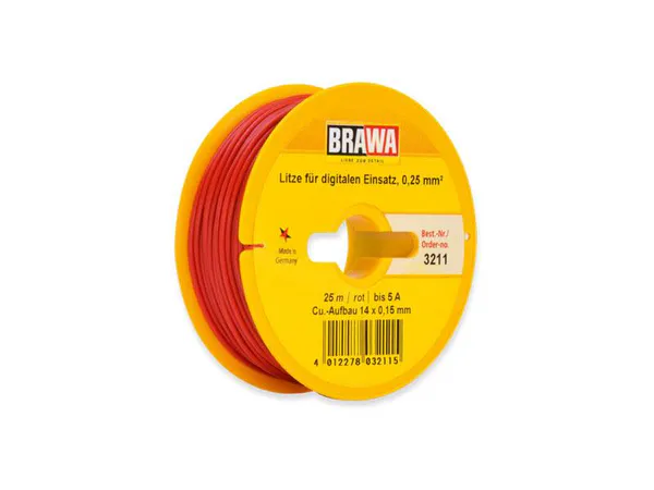Hovedbilde Brawa - Ledning 0,25mm² , rød