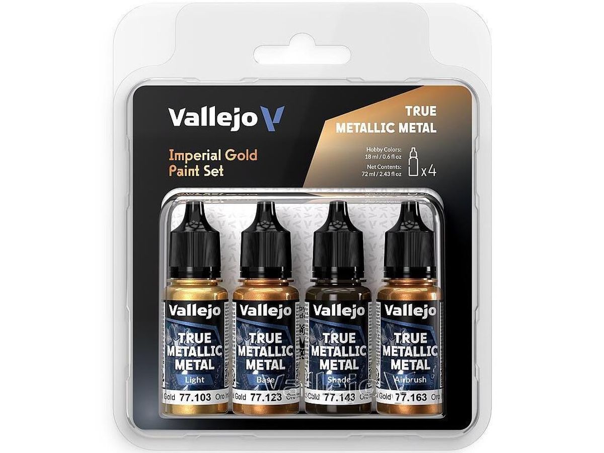 Vallejo - True Metallic Metal, Imperial Gold paint set