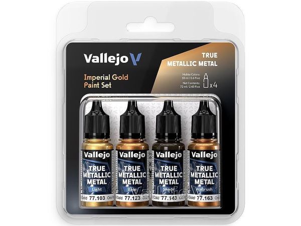 Hovedbilde Vallejo - True Metallic Metal, Imperial Gold paint set