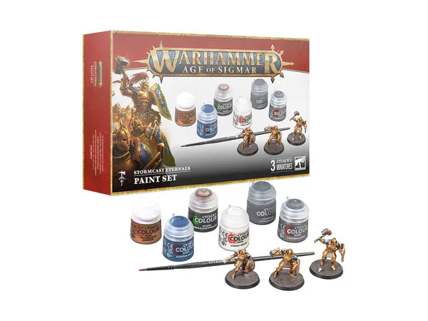 Hovedbilde Warhammer AOS, Stormcast + paint set